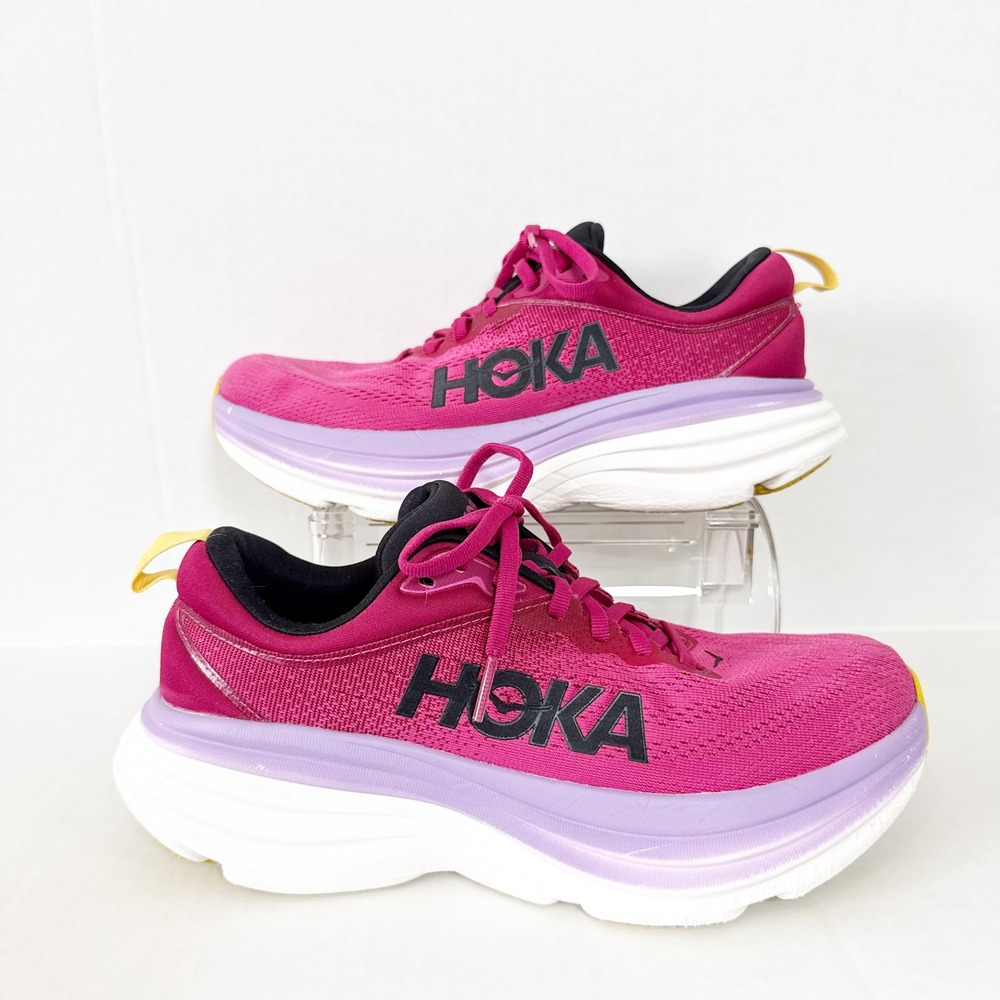 Hoka Women's Pink Purple White Athletic Running Shoes